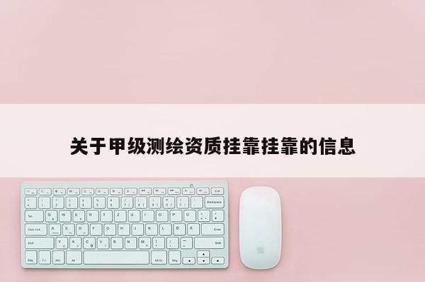 關(guān)于甲級(jí)測(cè)繪資質(zhì)掛靠掛靠的信息